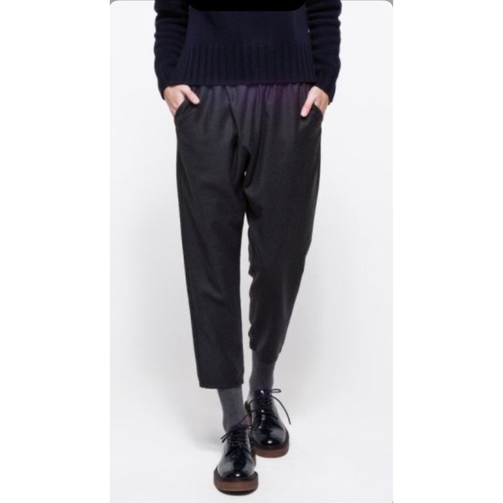 STUDIO NICHOLSON Fulton A Black Wool Cropped Wide Legged Pants Women's US Sz 8